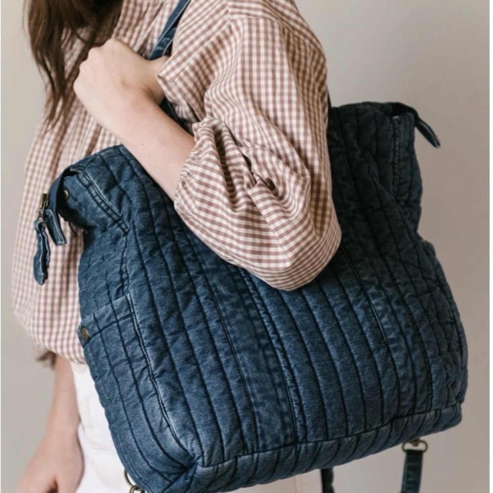NWT Pehr Denim Convertible Diaper Bag - Picture 5 of 5